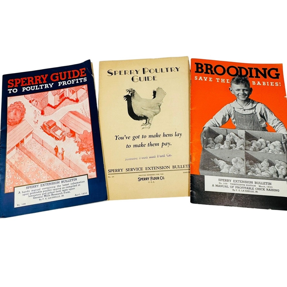 Vintage 1930s Sperry Poultry Guide Extension Bulletins Lot of 3 Farming Booklets